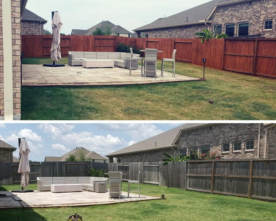 Before and After of old fence