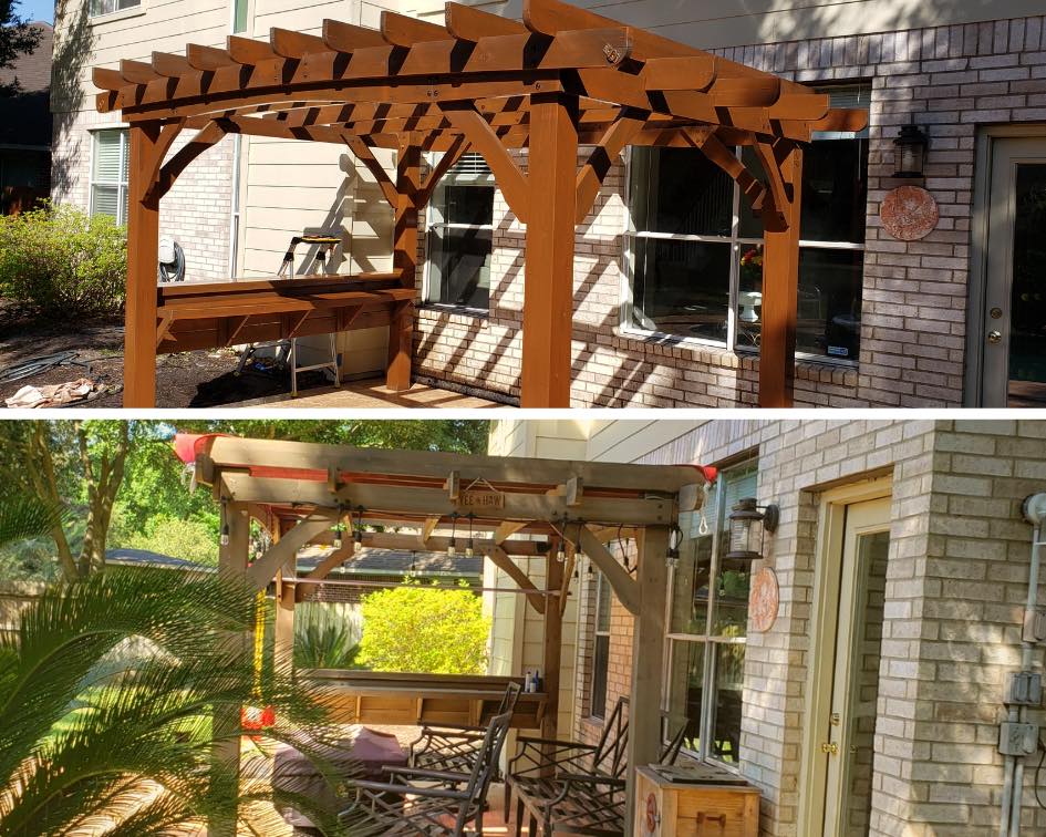 pergola staining
