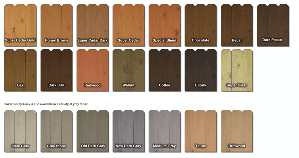 Fence Stain Colors 1 baker gray away wide range of colors