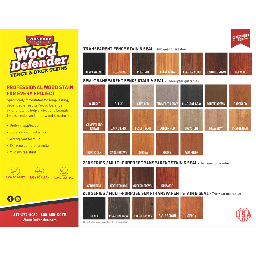 Fence Stain Colors 2 Wood Defender Color Chart