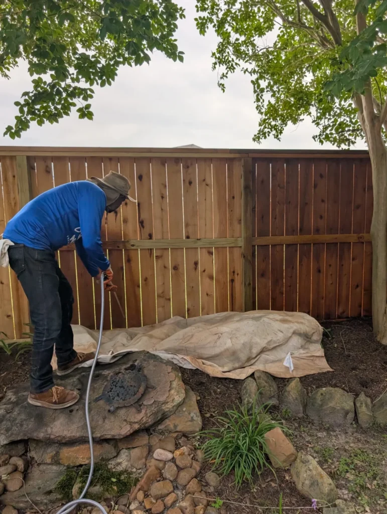 Fence Staining Sugar Land TX 6 Professional Fence Preparation Houston Property Protection Before Staining