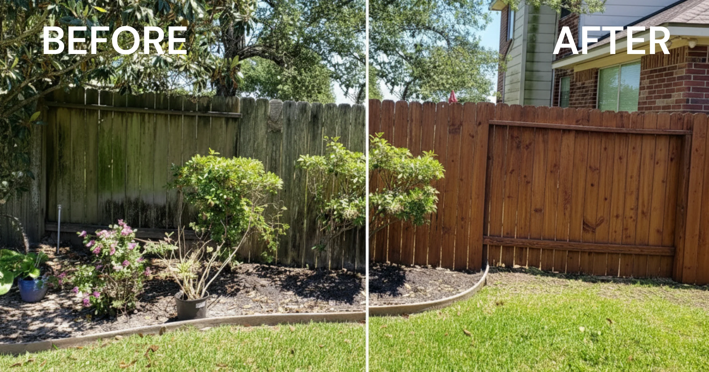 Blog 3 Perfect! Based on your primary keyword "Wood Fence Turns Gray", here are the optimized ALT tags for each image: Featured Image (Before/After) - PRIMARY ALT Tag: "Wood fence turns gray from weathering before professional staining and restored to rich brown after treatment in Houston Texas