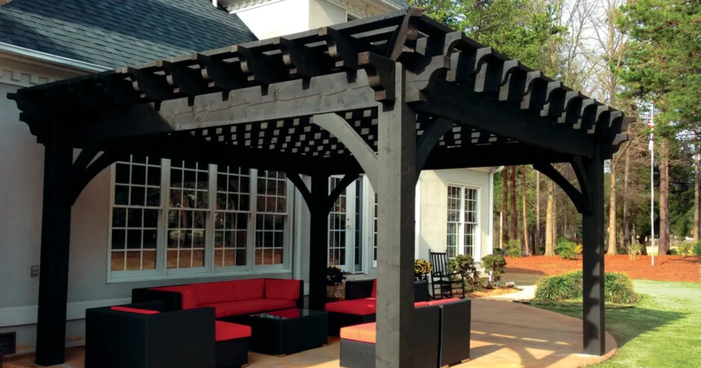 How to Get Free Staining Estimates in Houston Area | Step-by-Step Process 3 Pergola staining in Houston TX - professional black stained pergola