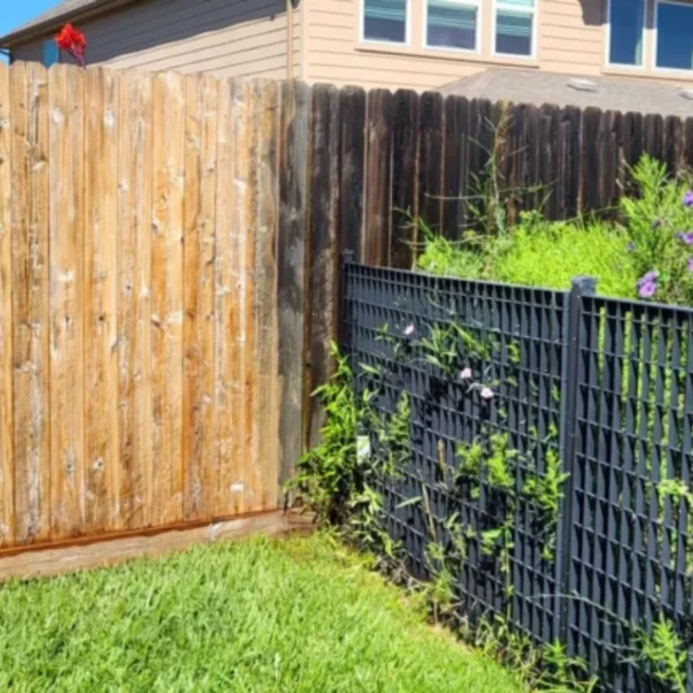 gray sun faded cedar privacy fence weathering damage before professional fence staining sealing treatment houston katy spring woodlands texas