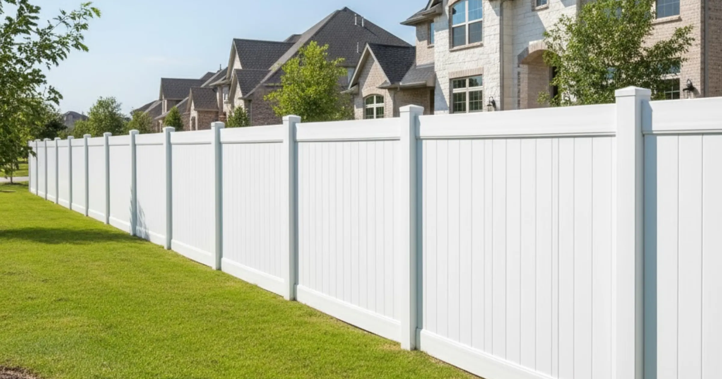 Cypress Chase fence staining guidelines compliant white PVC fence Cypress Texas